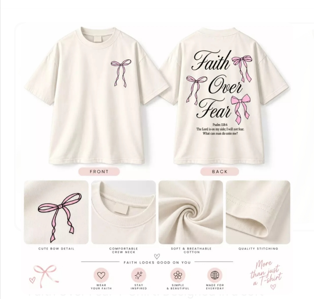 Faith Over Fear Bow T-Shirt